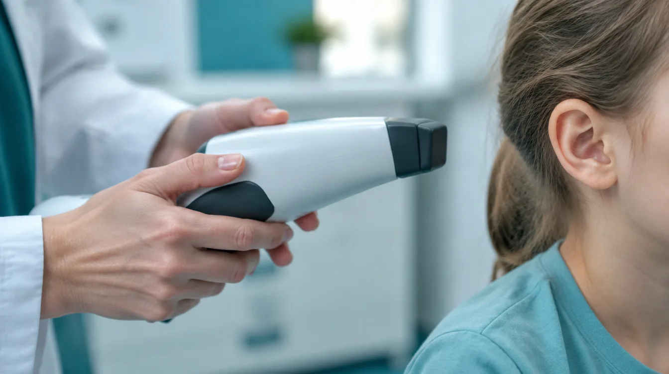 A clinician captures a contact-free 3D scan in a clinic